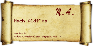 Mach Alóma névjegykártya